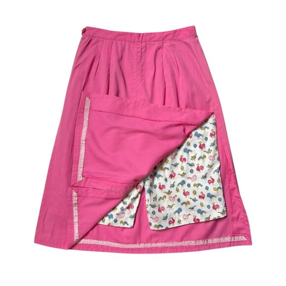 Pantino Pants - 60s Vintage Highwaisted Skort Pink Skirt White Shorts Chicken Print Pantino.
